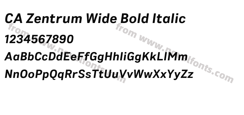 CA Zentrum Wide Bold ItalicPreview