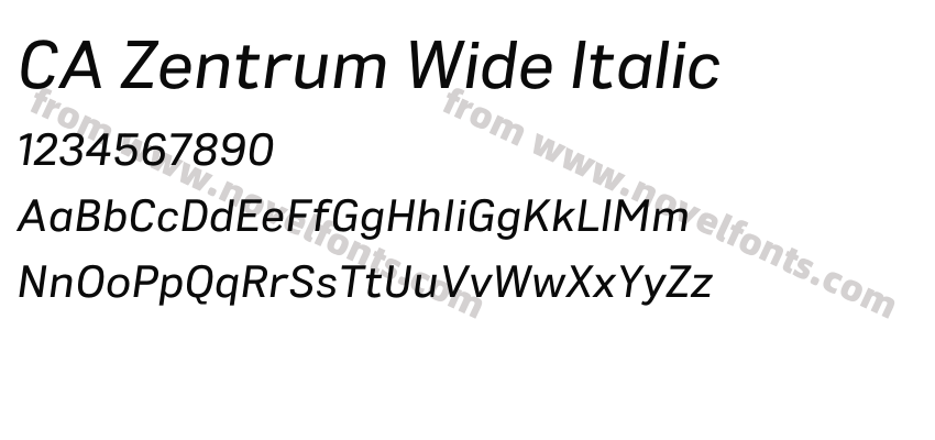 CA Zentrum Wide ItalicPreview