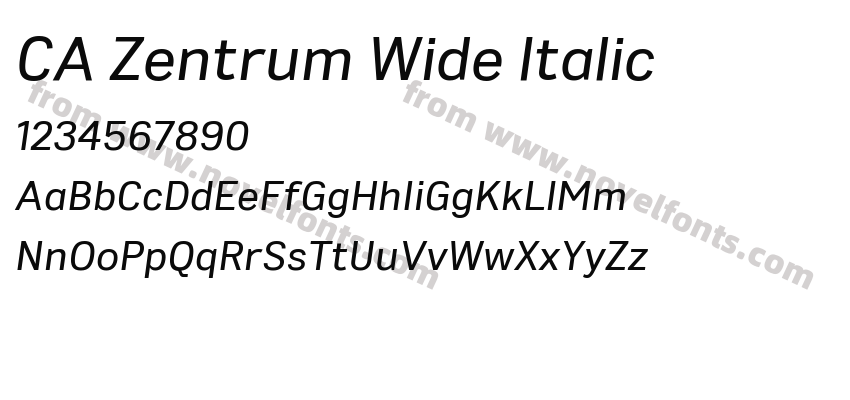 CA Zentrum Wide ItalicPreview