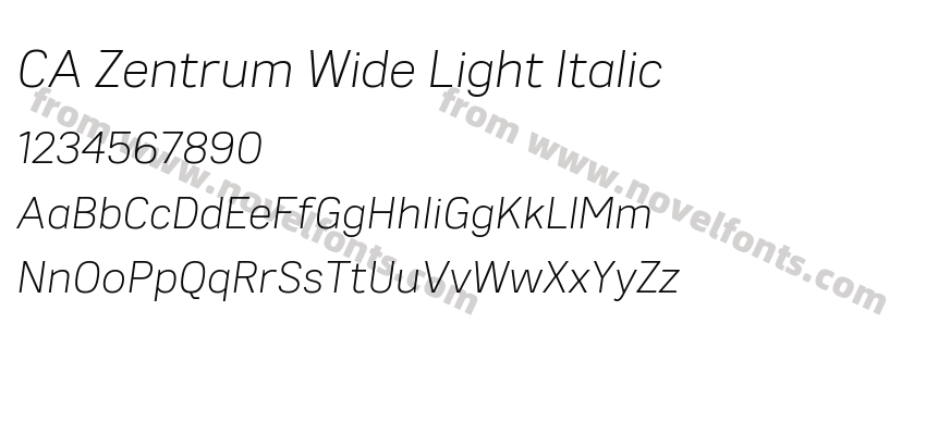 CA Zentrum Wide Light ItalicPreview