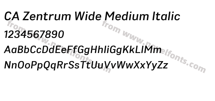 CA Zentrum Wide Medium ItalicPreview