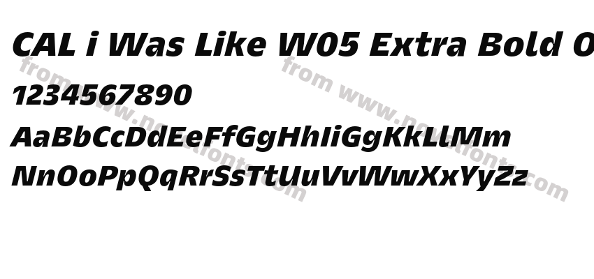 CAL i Was Like W05 Extra Bold OblPreview
