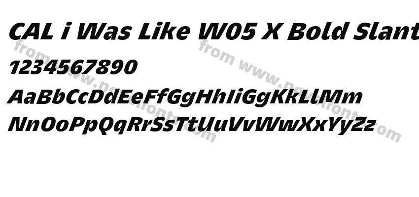 CAL i Was Like W05 X Bold SlantedPreview