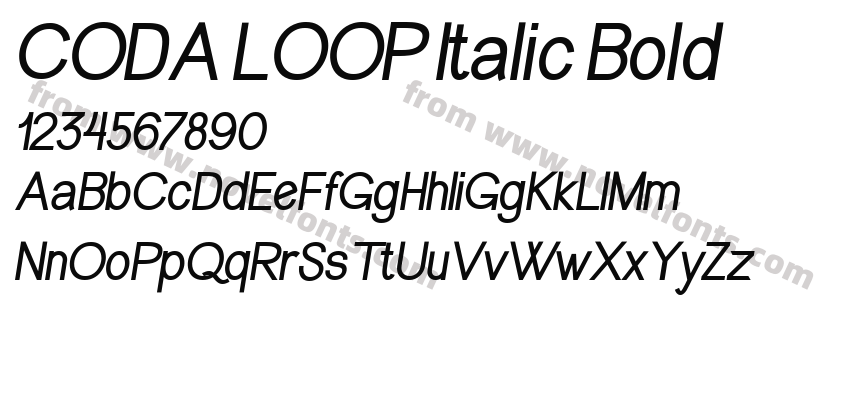 CODA LOOP Italic BoldPreview