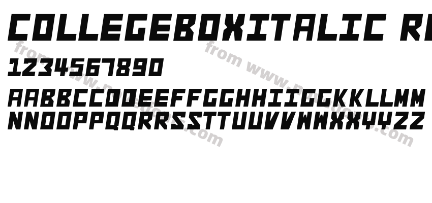 COLLEGEBOXITALIC RegularPreview