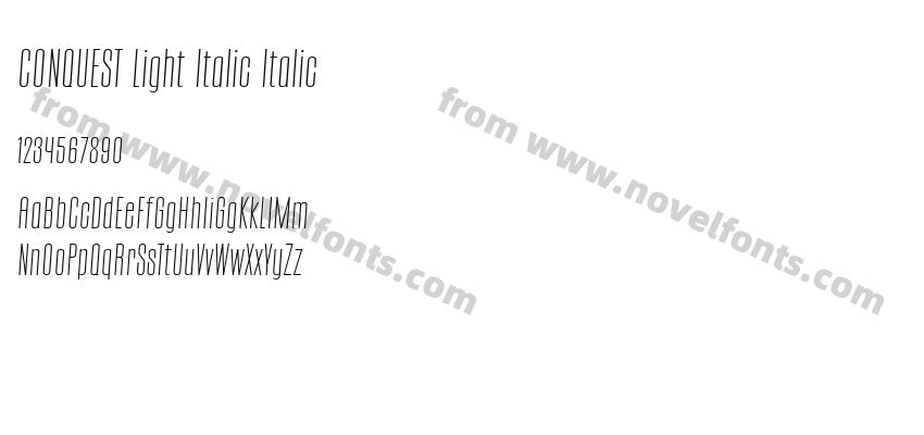 CONQUEST Light Italic ItalicPreview
