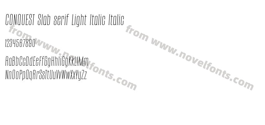 CONQUEST Slab serif Light Italic ItalicPreview