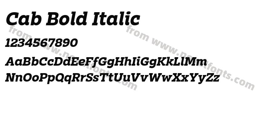 Cab Bold ItalicPreview