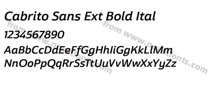 Cabrito Sans Ext Bold ItalPreview