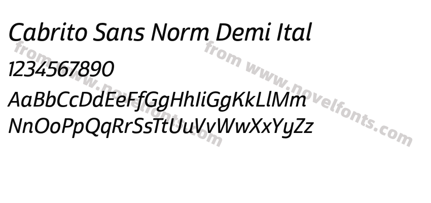 Cabrito Sans Norm Demi ItalPreview