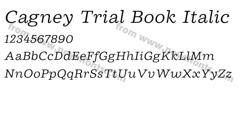 Cagney Trial Book ItalicPreview