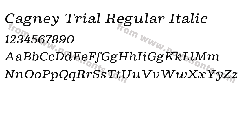 Cagney Trial Regular ItalicPreview