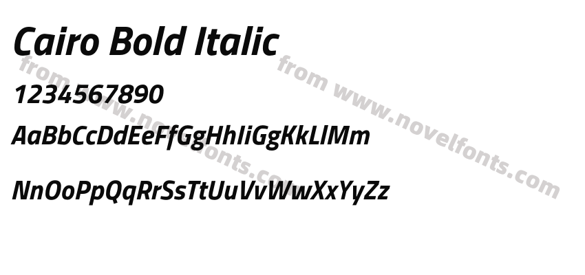 Cairo Bold ItalicPreview