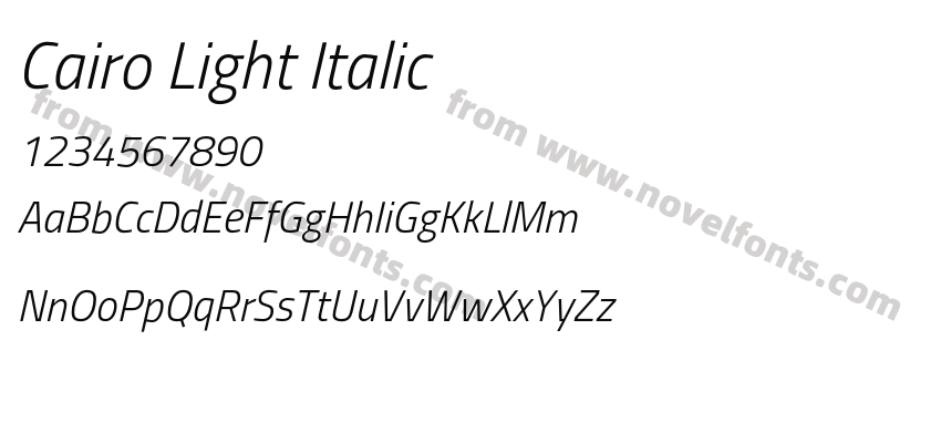 Cairo Light ItalicPreview