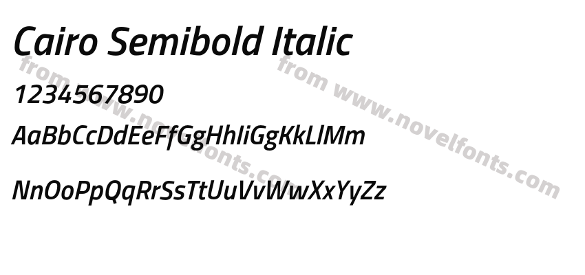Cairo Semibold ItalicPreview