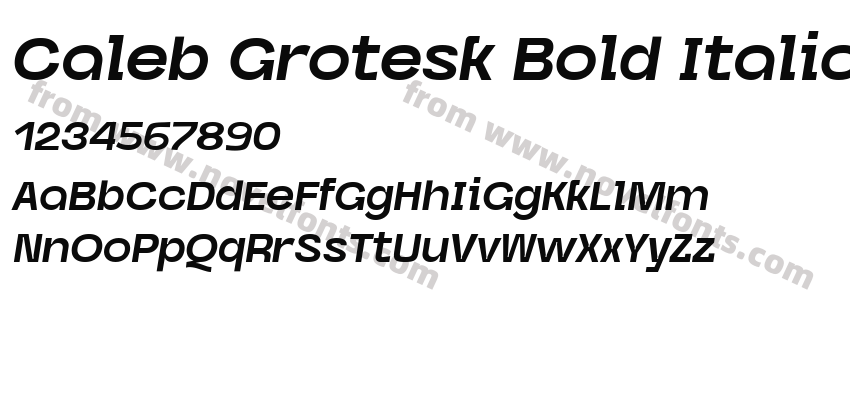 Caleb Grotesk Bold ItalicPreview