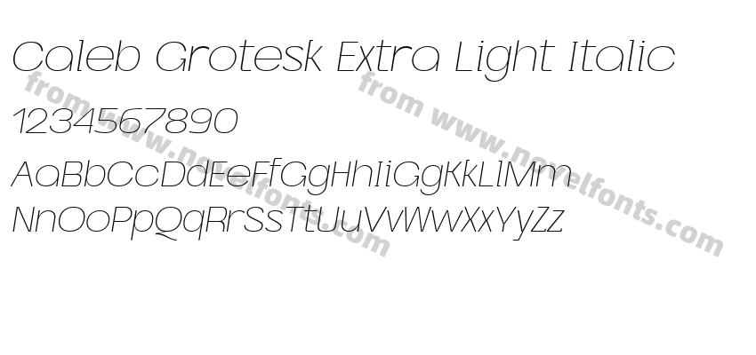 Caleb Grotesk Extra Light ItalicPreview