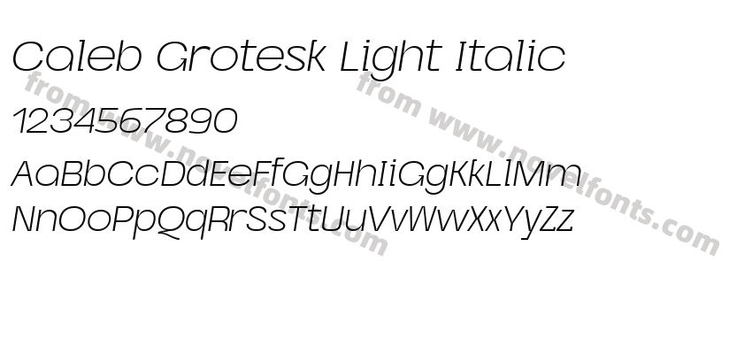 Caleb Grotesk Light ItalicPreview
