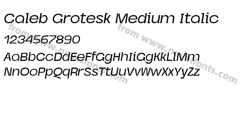 Caleb Grotesk Medium ItalicPreview