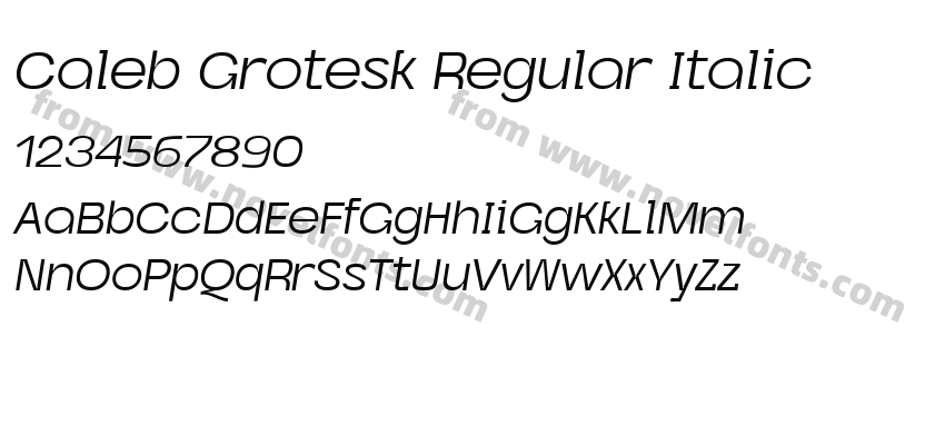 Caleb Grotesk Regular ItalicPreview