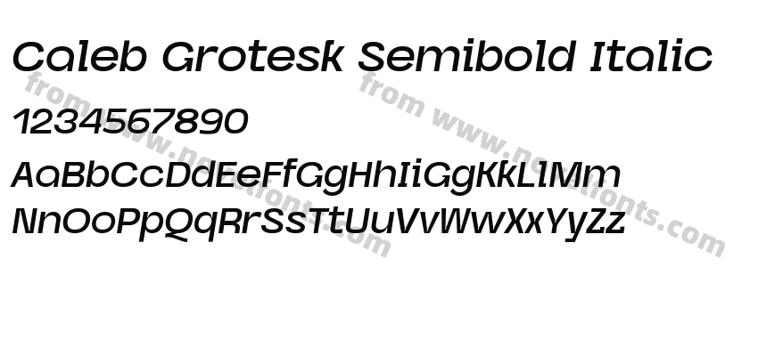 Caleb Grotesk Semibold ItalicPreview
