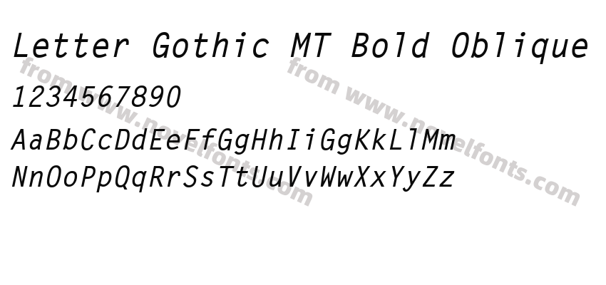 Letter Gothic MT Bold ObliquePreview