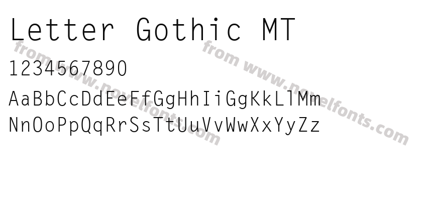 Letter Gothic MTPreview