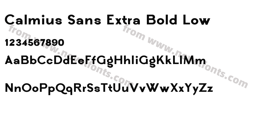 Calmius Sans Extra Bold LowPreview