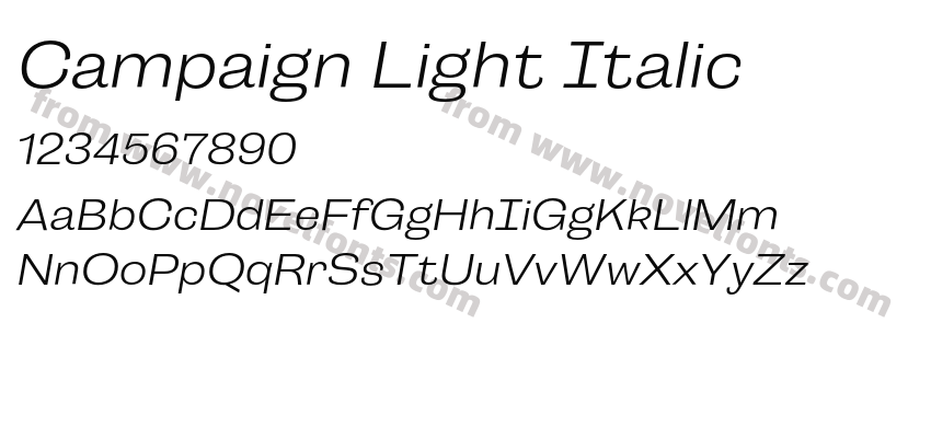 Campaign Light ItalicPreview