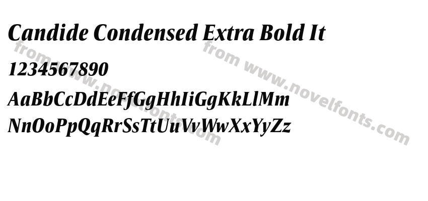 Candide Condensed Extra Bold ItPreview