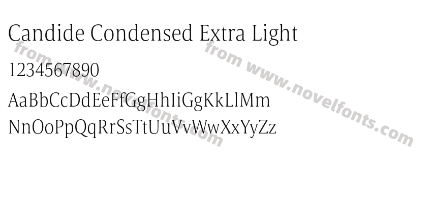 Candide Condensed Extra LightPreview