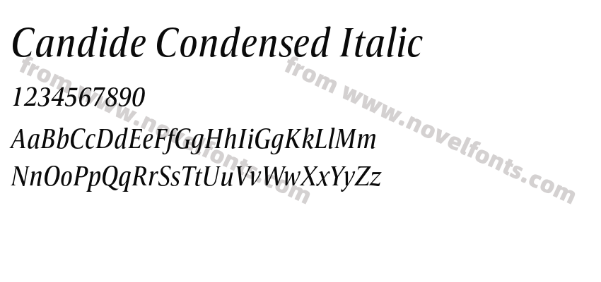 Candide Condensed ItalicPreview