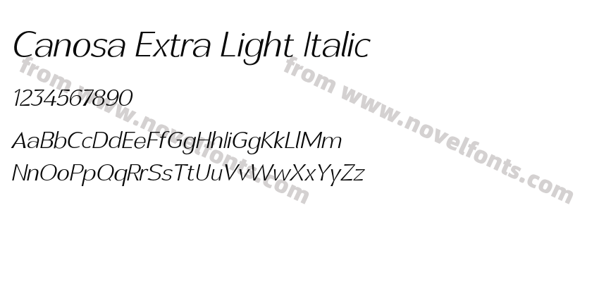 Canosa Extra Light ItalicPreview