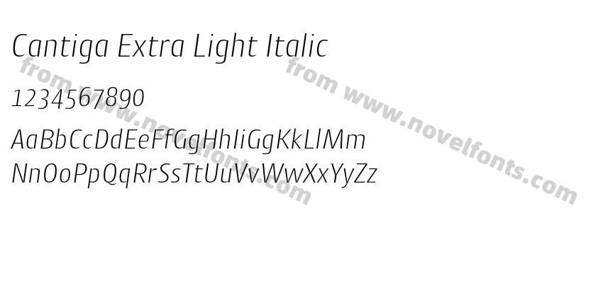 Cantiga Extra Light ItalicPreview