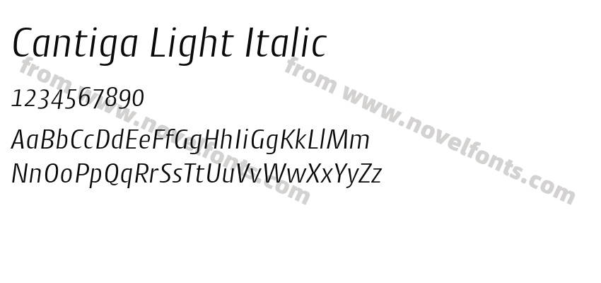 Cantiga Light ItalicPreview