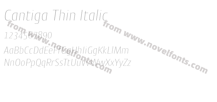Cantiga Thin ItalicPreview