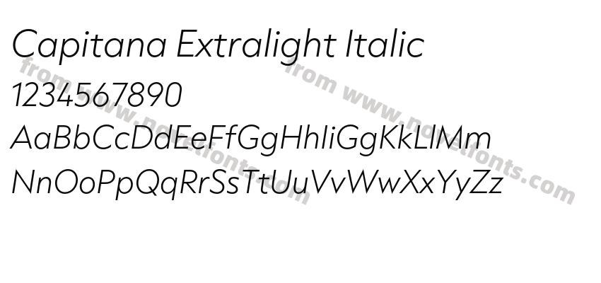 Capitana Extralight ItalicPreview