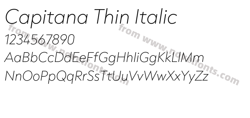 Capitana Thin ItalicPreview