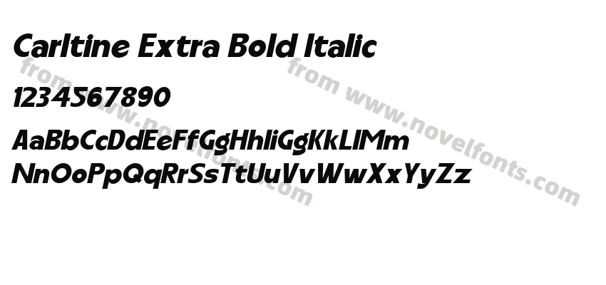 Carltine Extra Bold ItalicPreview