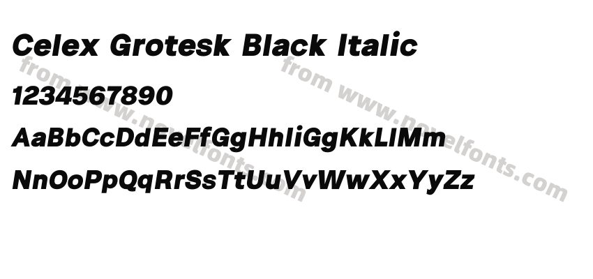 Celex Grotesk Black ItalicPreview