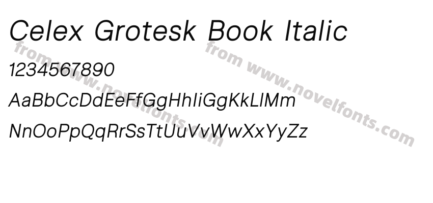 Celex Grotesk Book ItalicPreview