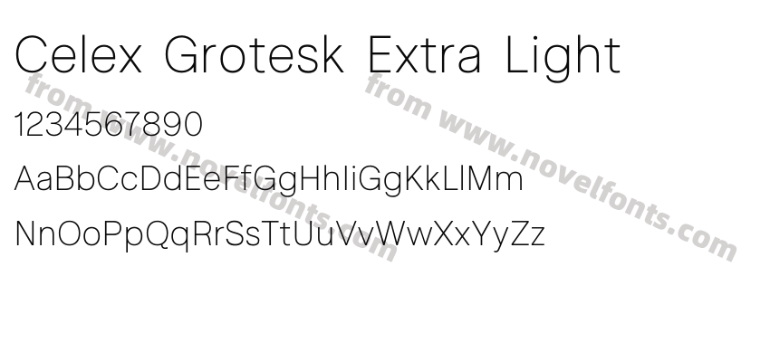 Celex Grotesk Extra LightPreview