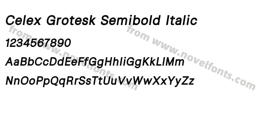 Celex Grotesk Semibold ItalicPreview