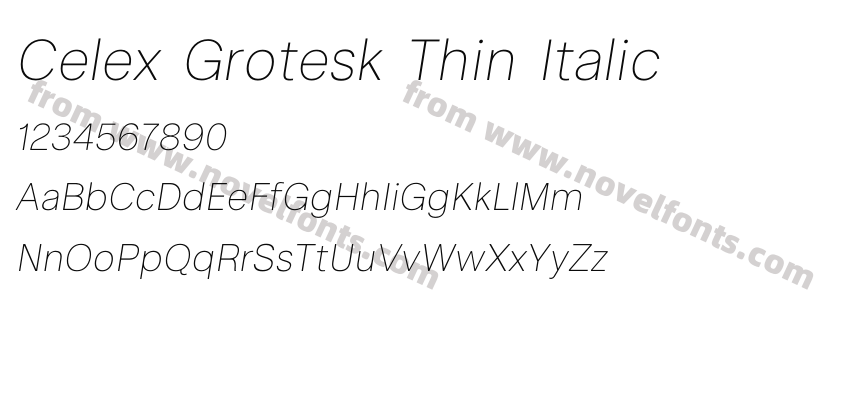 Celex Grotesk Thin ItalicPreview