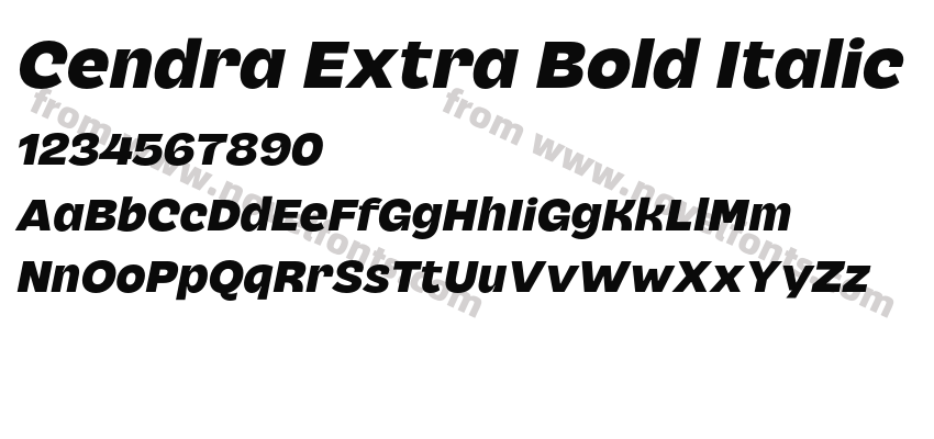 Cendra Extra Bold ItalicPreview