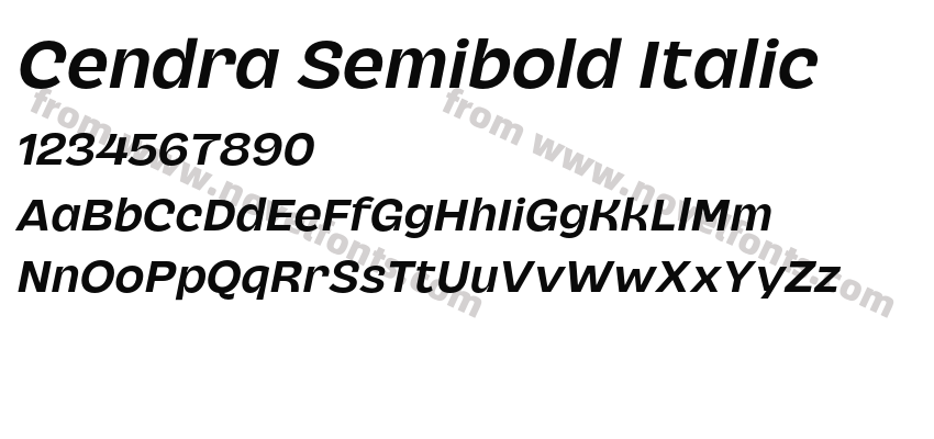 Cendra Semibold ItalicPreview