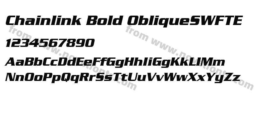 Chainlink Bold ObliqueSWFTEPreview