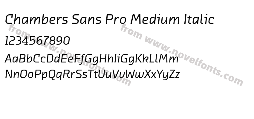 Chambers Sans Pro Medium ItalicPreview