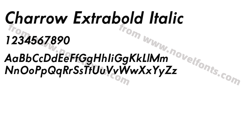 Charrow Extrabold ItalicPreview
