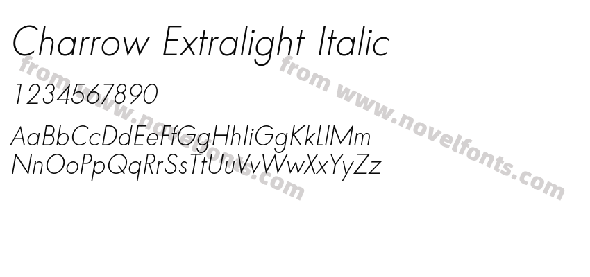 Charrow Extralight ItalicPreview